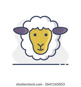 Sheep isolated icon. Animal head. Farm sign. Graph symbol for your web site design, logo, app, UI. Vector illustration