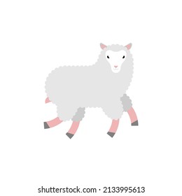 Sheep isolated. Lamb cartoon. Farm animal Vector illustration