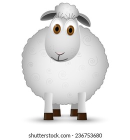 Sheep isolated on white background. Vector illustration.