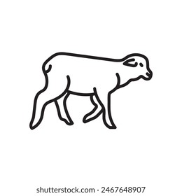 Sheep isolated outline Icon, Vector Illustration