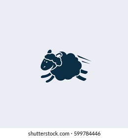 Sheep Jumping Icon,Sleep And Rest Symbol Stock Vector Illustration.