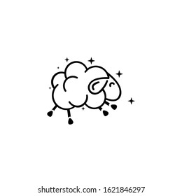 The sheep jumps, Animal head, Farm sign, Graph symbol for your web site design, logo, app.