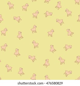 Sheep kids seamless pattern vector illustration