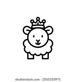 sheep king animal logo vector illustration template design