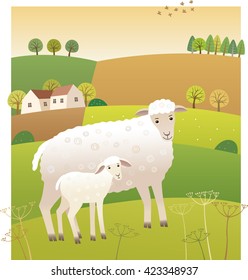 Sheep with lamb