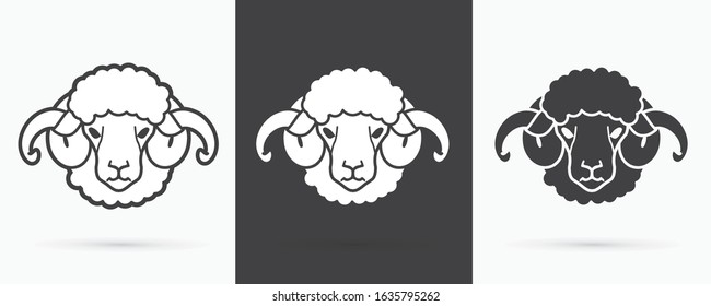 Sheep or lamb with big horn cartoon graphic vector