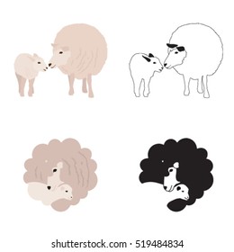 Sheep and lamb character collection,illustration design