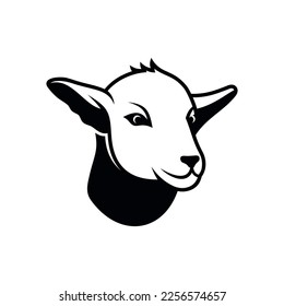 Sheep Lamb Face on White Background for Logo. Vector