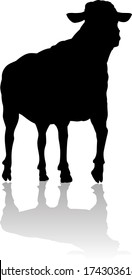  A sheep or lamb farm animal in silhouette