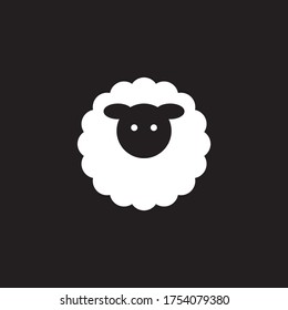 sheep / lamb icon symbol design vector isolated on black background