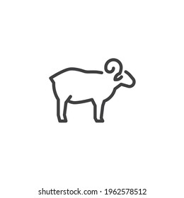 Sheep, Lamb Line Icon. Linear Style Sign For Mobile Concept And Web Design. Lamb, Mutton Outline Vector Icon. Symbol, Logo Illustration. Vector Graphics