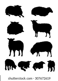 Sheep & Lamb Silhouette Set 