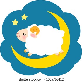 Sheep leaping in the night sky