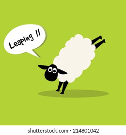 sheep leaping,illustration design.