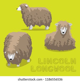 Sheep Lincoln Longwool Cartoon Vector Illustration