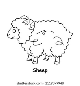 Sheep Line Art Illustration Animal Vector Stock Vector (Royalty Free ...