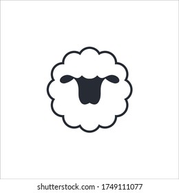 Sheep line and glyph icon, wool and animal, lamb sign, vector graphics, a linear pattern on a white background