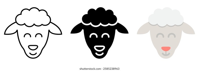 Sheep line icon collection, easter and holiday, lamb icon set vector graphics, a linear pattern on a white background, eps 10.