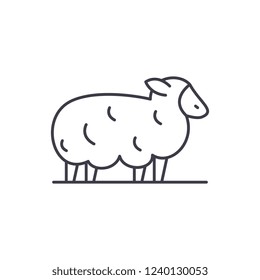 Sheep line icon concept. Sheep vector linear illustration, symbol, sign