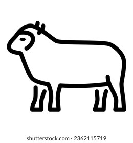 Sheep line icon, Farm animals concept, lamb sign on white background, silhouette of sheep animal icon in outline style for mobile concept and web design. Vector graphics