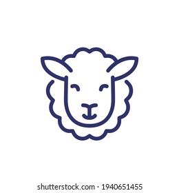 Sheep line icon on white