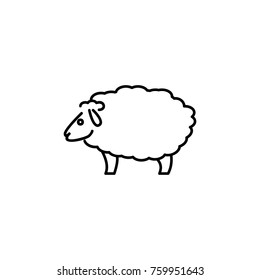 Sheep line icon on white background