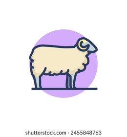 Sheep line icon. Pasture, herd, animal outline sign. Diary product, farming, agriculture concept. Vector illustration for web design and apps