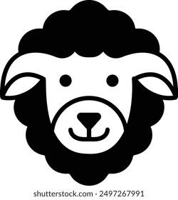 A sheep in line icon style