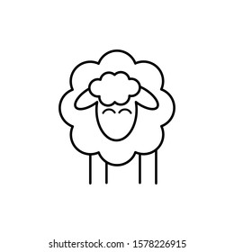 sheep, line, icon, vector, christmas