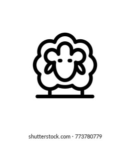 Sheep Line Icon Vector Design