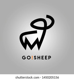 Sheep Line Logo Icon Design