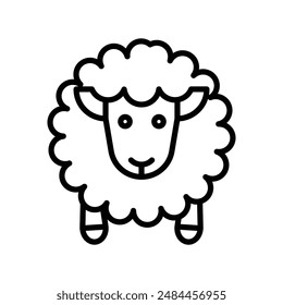 sheep linear logo mark in black and white