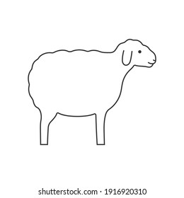 Sheep linear outline empty vector illustration.
