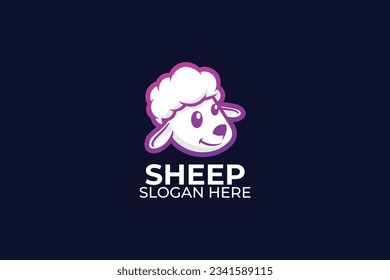 sheep lineart vector template design logo