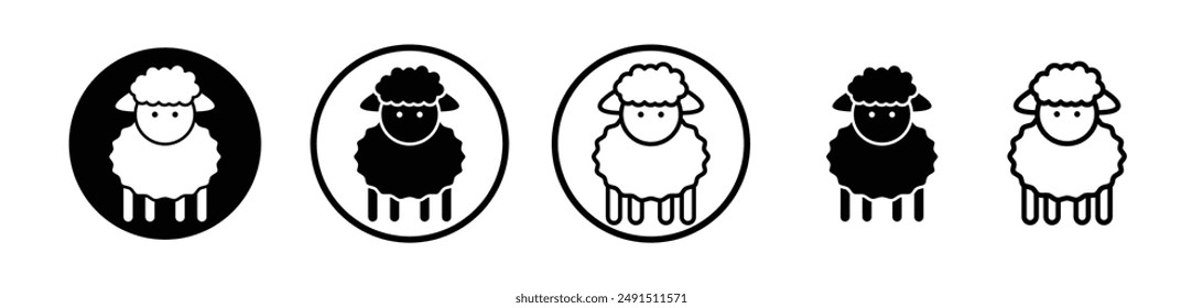 Sheep liner icon collection on white background