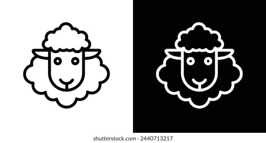 Sheep and Livestock Farm Icons. Rural Animal Husbandry and Agriculture Symbols