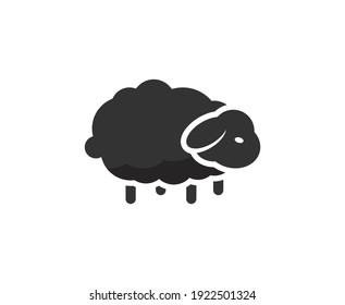 Logotipo de la oveja vector negro 