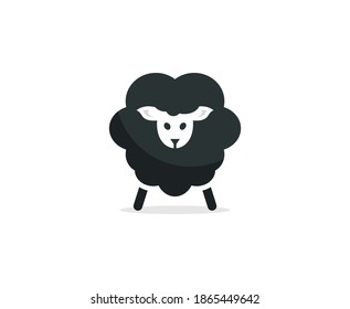 Sheep logo black vector icon 