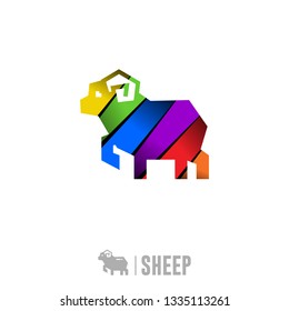 Sheep Logo. Colorful Gradient Logo Design
