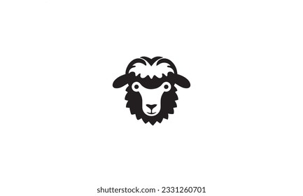 sheep logo design black simple flat icon white background