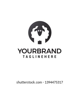 sheep logo design concept template vector