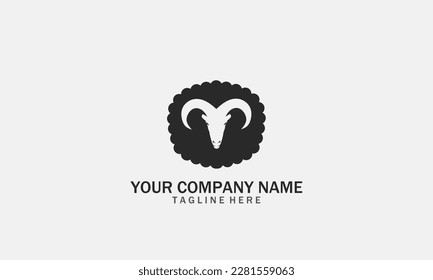 Logo-Design für Schafe. Vektorsymbol eines Rams mit langen Hörnern. Moderne Vorlage für das Sheep-Logo.