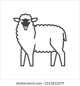 Design-Vektorgrafik für Sheep-Logos. Lineares Lamm-Symbol Einzigartiges Symbol für das Umriss-Logo von Schafen. Vektorgrafik