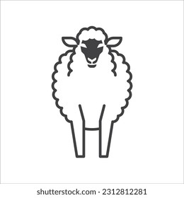 Design-Vektorgrafik für Sheep-Logos. Lineares Lamm-Symbol Einzigartiges Symbol für das Umriss-Logo von Schafen. Vektorgrafik