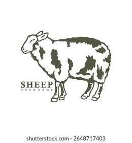 Sheep logo design vector. Silhouette Sheep Template Illustration. Icon Symbol