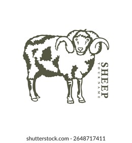 Sheep logo design vector. Silhouette Sheep Template Illustration. Icon Symbol