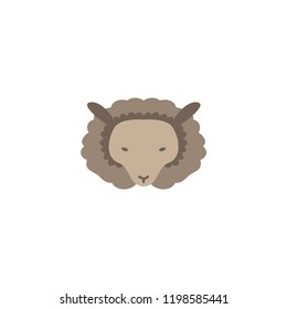 Sheep logo. Element of design for threads, yarn and products made of natural 100% wool