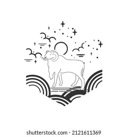 Sheep logo fit for farm vintage logo icon design