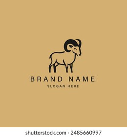 sheep logo hipster retro vintage vector icon illustration lineart style