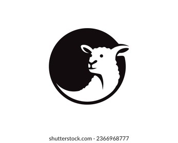 sheep logo icon design vector